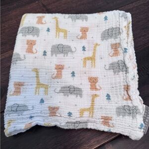 🔥Bundle 2 for $10 | Living Textiles Muslin Swaddle Blanket, Animal Pattern